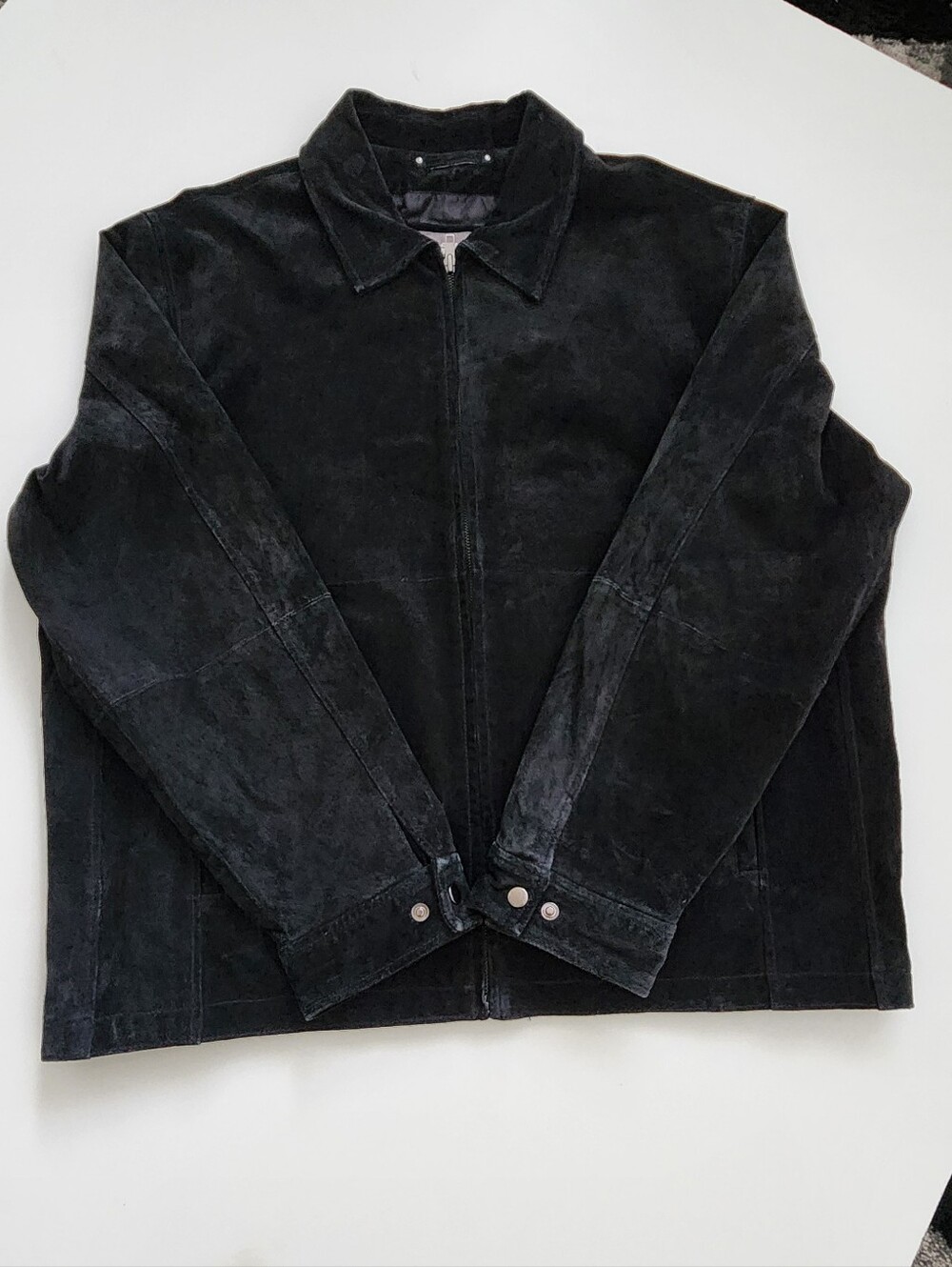 Vintage Wilsons Leather Black Suede Zip Jacket Distressed Men L